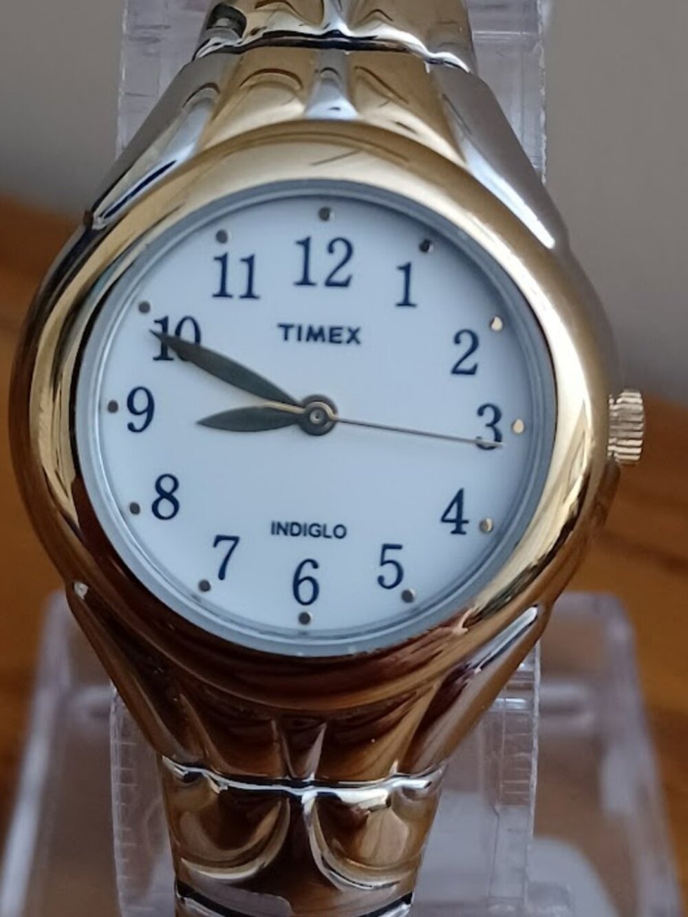 Ladies TIMEX Indiglo Watch Gold & Silver Tone Stretch Band